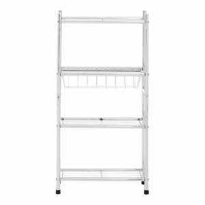 Kúpeľňový regál v lesklo striebornej farbe 35x68 cm – Premier Housewares