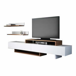 Biela/prírodná TV súprava 180x40 cm Nirvanas – Furny Home