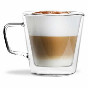 Sklenené hrnčeky v súprave 2 ks na cappuccino/dvojstenné 350 ml – Vialli Design
