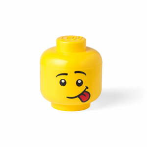 Žltý úložný box v tvare hlavy LEGO® Silly, ⌀ 16,3 cm
