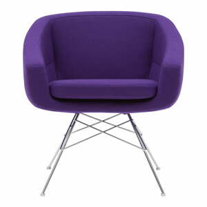 Tmavofialové kreslo Softline Aiko Felt Melange Dark Lilac