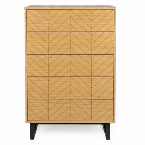 Komoda v dubovom dekore Woodman Camden Herringbone, 80 x 123 cm