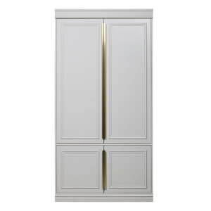 Svetlosivá šatníková skriňa s pántovými dverami z borovicového dreva 110x215 cm Organize – BePureHome