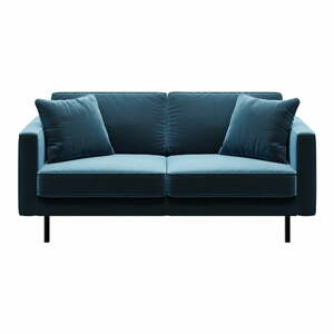 Modrá zamatová pohovka 167 cm Kobo – MESONICA