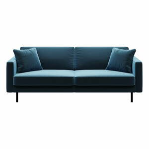 Modrá zamatová pohovka 207 cm Kobo – MESONICA