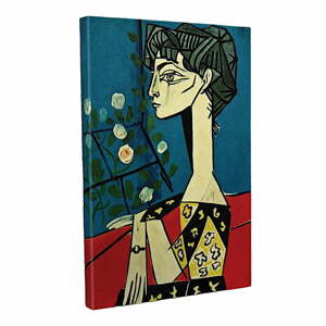 Nástenná reprodukcia na plátne Pablo Picasso Jacqueline with Flowers, 30 × 40 cm