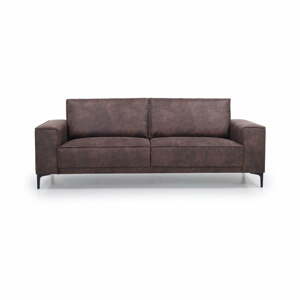 Hnedá pohovka z imitácie kože 224 cm Copenhagen – Scandic