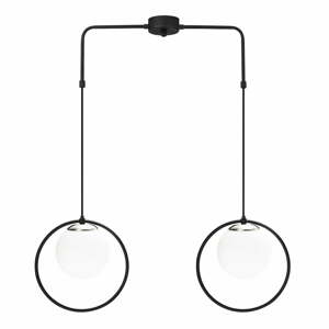 Čierne kovové závesné svietidlo Opviq lights Flovena