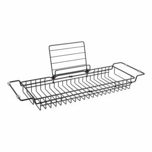 Čierny kovový nastaviteľný držiak na vaňu PT LIVING Tub, 61 - 86 cm