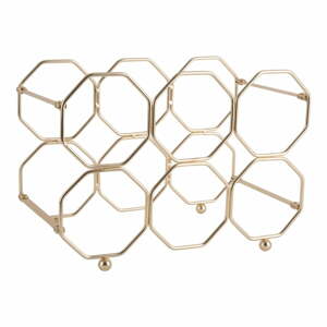 Kovový skladací držiak na víno v zlatej farbe PT LIVING Honeycomb
