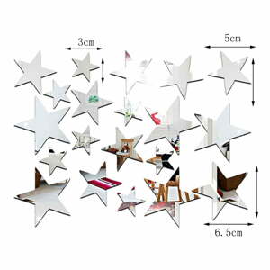 Sada 20 zrkadlových samolepiek Ambiance Stars