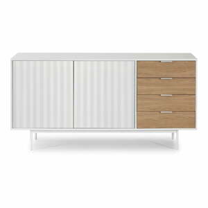 Nízka komoda v dekore duba v bielo-prírodnej farbe 159x80 cm Sierra – Teulat