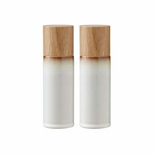 Súprava 2 krémovobielych kameninových mlynčekov na soľ a korenie Bitz Basics Cream