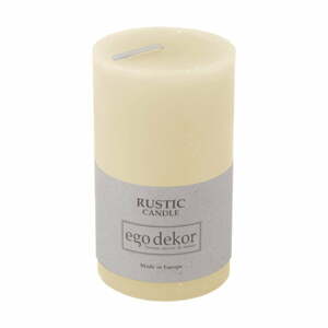 Smotanovobiela sviečka Rustic candles by Ego dekor Rust, doba horenia 38 h