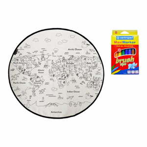 Vyfarbovací detský koberec Butter Kings Colouring World, ø 130 cm