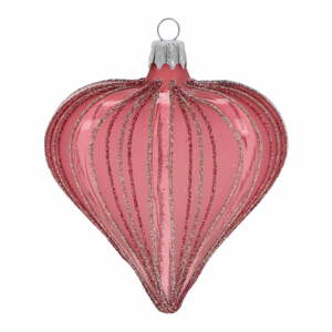 Sklenené ručne fúkané vianočné ozdoby v súprave 3 ks 9 cm Heart – Ego Dekor