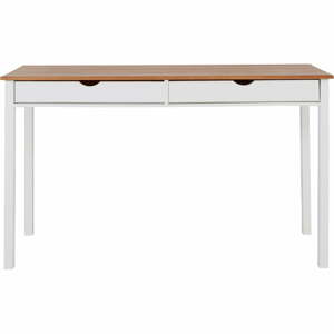 Bielo-hnedý pracovný stôl Støraa Gava, dĺžka 140 cm