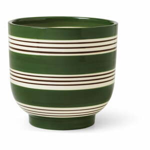 Tmavozeleno-biely keramický kvetináč Kähler Design Nuovo, ø 15 cm