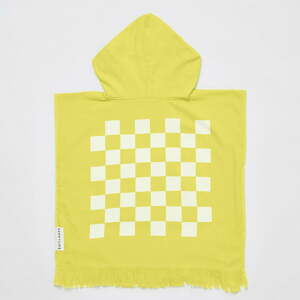 Žltá detská plážová osuška s kapucňou Sunnylife Checkerboard, 3-6 rokov