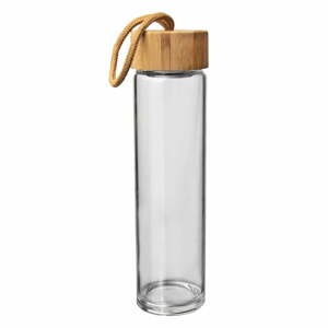 Sklenená fľaša na vodu s bambusovým viečkom Orion, 500 ml