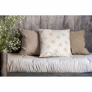 Dekoračný vankúš s vianočným motívom 45x45 cm Golden Snowflakes – Butter Kings