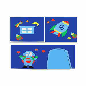 Detský záves k posteli 3 ks 195x75 cm Astro – Vipack