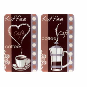 Súprava 2 sklenených krytov na sporák Maximex Coffee, 52 x 30 cm