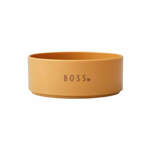 Horčicovožltá detská miska Design Letters Mini Boss, 11 cm