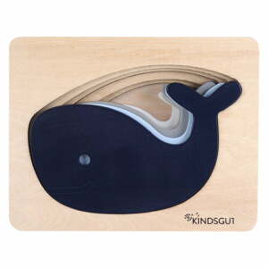 Drevené vkladacie puzzle Whale – Kindsgut