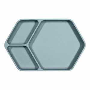 Modrý silikónový detský tanier 16x25 cm – Kindsgut