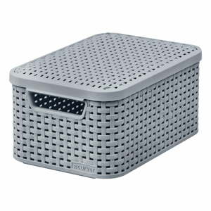 Sivý plastový úložný box s vekom 20x29x14 cm Style – Curver