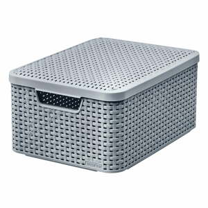 Sivý plastový úložný box s vekom 29x39x19 cm Style – Curver