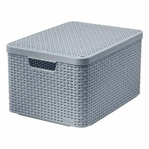Sivý plastový úložný box s vekom 33x44,5x25 cm Style – Curver