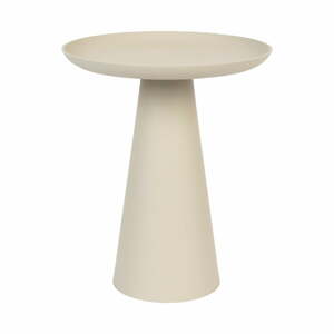 Béžový hliníkový odkladací stolík White Label Ringar, ø 34,5 cm