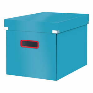 Modrý kartónový úložný box s vekom 32x36x31 cm Click&Store – Leitz