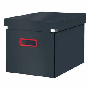 Sivý kartónový úložný box s vekom 32x36x31 cm Click&Store – Leitz