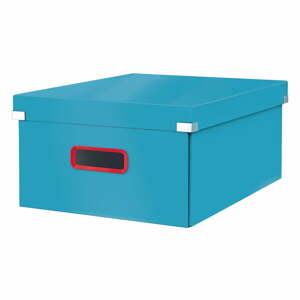 Modrý kartónový úložný box s vekom 48x37x20 cm Click&Store – Leitz
