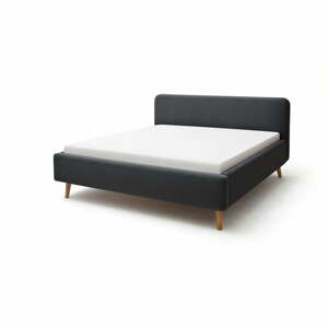 Tmavosivá čalúnená dvojlôžková posteľ 180x200 cm Mattis – Meise Möbel