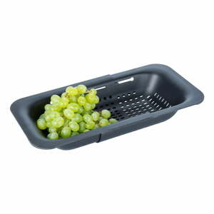 Čierne rozšíriteľné cedidlo Wenko Black Outdoor Kitchen Sivo