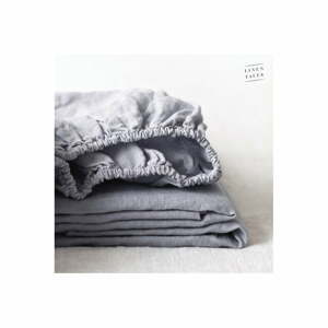 Svetlosivá napínacia ľanová plachta 160x200 cm Light Grey – Linen Tales