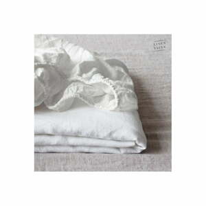 Biela napínacia ľanová plachta 140x200 cm White – Linen Tales