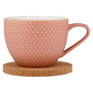 Ružový porcelánový hrnček s tanierikom 350 ml Abode – Ladelle