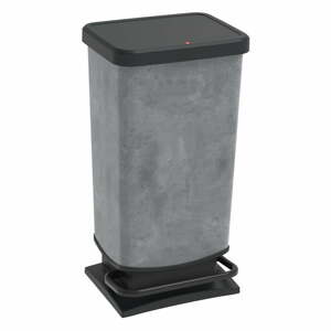 Sivý pedálový odpadkový kôš z recyklovaného plastu 40 l Paso - Rotho
