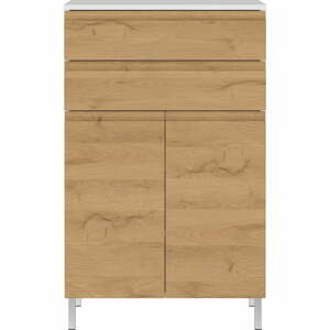 Biela nízka kúpeľňová skrinka v dekore duba 60x97 cm Torrance - Germania