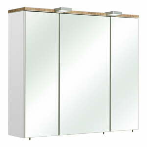 Biela závesná kúpeľňová skrinka so zrkadlom 80x70 cm Set 931 - Pelipal