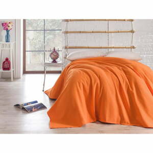 Oranžová bavlnená prikrývka na dvojlôžko 200x240 cm Orange - Mijolnir