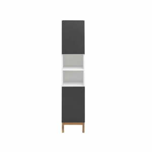 Bielo-čierna vysoká kúpeľňová skrinka 30x161 cm Mirza - Støraa