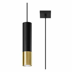 Závesné svietidlo s kovovým tienidlom v čierno-zlatej farbe 8x8 cm Longbot - Nice Lamps