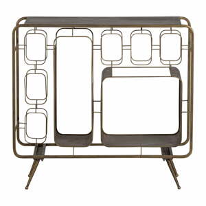 Kovová vinotéka v mosadznej farbe na 6 fliaš, 87x80.5 cm Capo - BePureHome