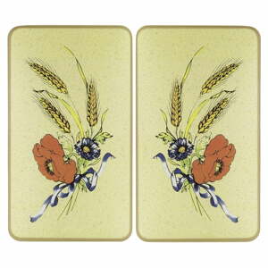 Kryty na sporák v súprave 2 ks z tvrdeného skla 52x30 cm Corn-Flowers - Maximex